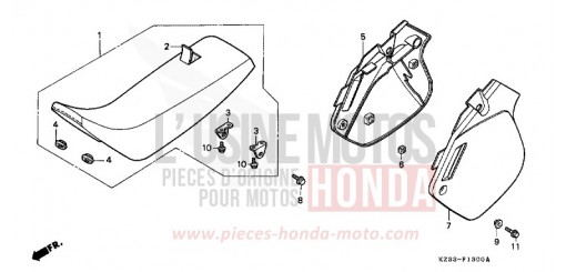 SEAT/SIDE COVER CR250RL de 1990